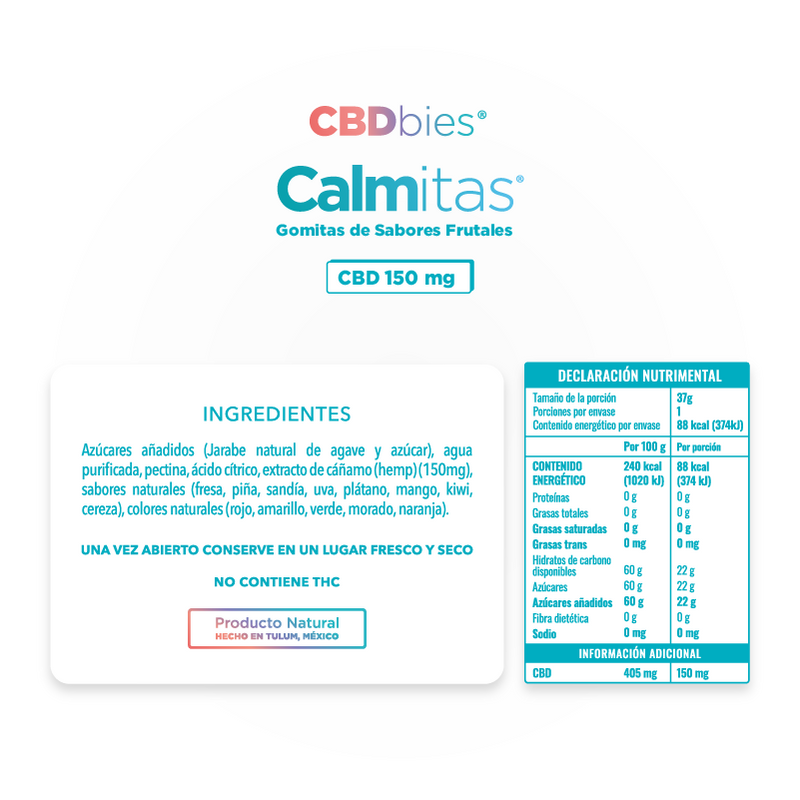 CBDbies | Gomitas Calmitas CBD 10 mg/pza | 15 piezas