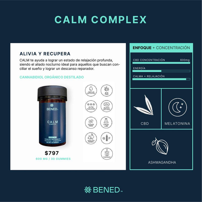BENED | Gomitas Calm Complex CBD 20 mg/pza | 30 piezas