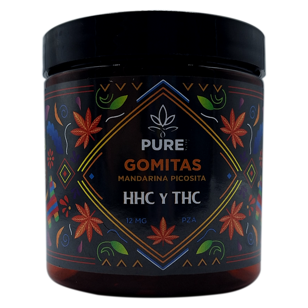Pure Fiesta | Gomitas de Mandarina Picositas HHC + Delta 9 THC 12 mg/pza | 15 piezas