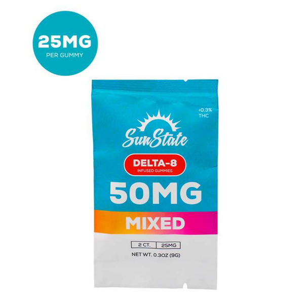 SunState Hemp | Gomitas Mixed Delta 8 THC 25 mg/pza | 2 piezas