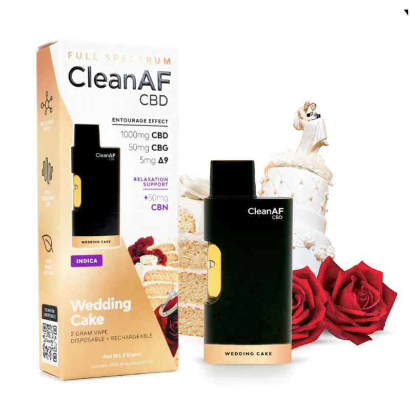CleanAF | Vape Desechable CBD 1000 mg + CBG 50 mg | 2 ml