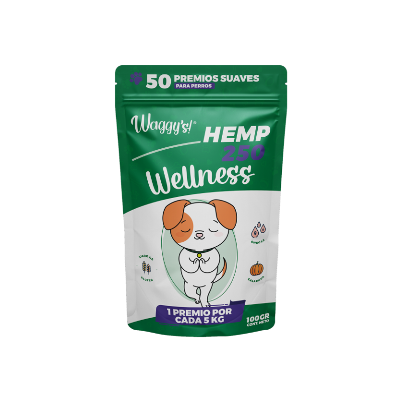Waggy's | Premios Wellness CBD para Mascotas Hasta 250 mg | 50 piezas