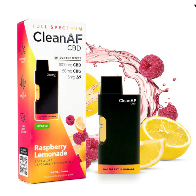 CleanAF | Vape Desechable CBD 1000 mg + CBG 50 mg | 2 ml