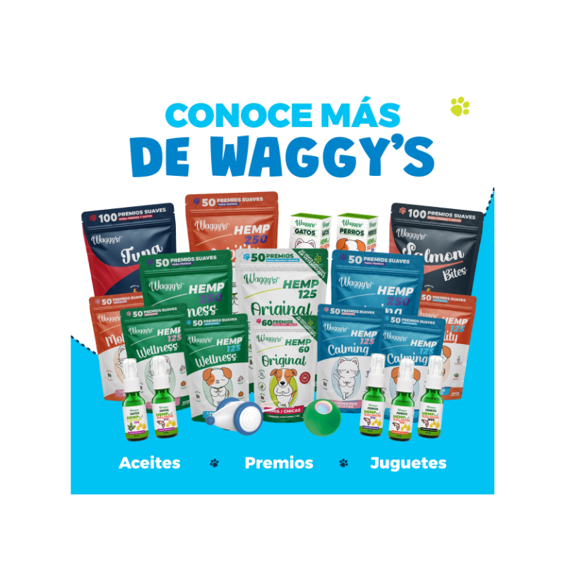Waggy's | Premios Calming CBD  para Mascotas Hasta 250 mg | 50 piezas