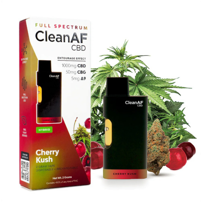 CleanAF | Vape Desechable CBD 1000 mg + CBG 50 mg | 2 ml