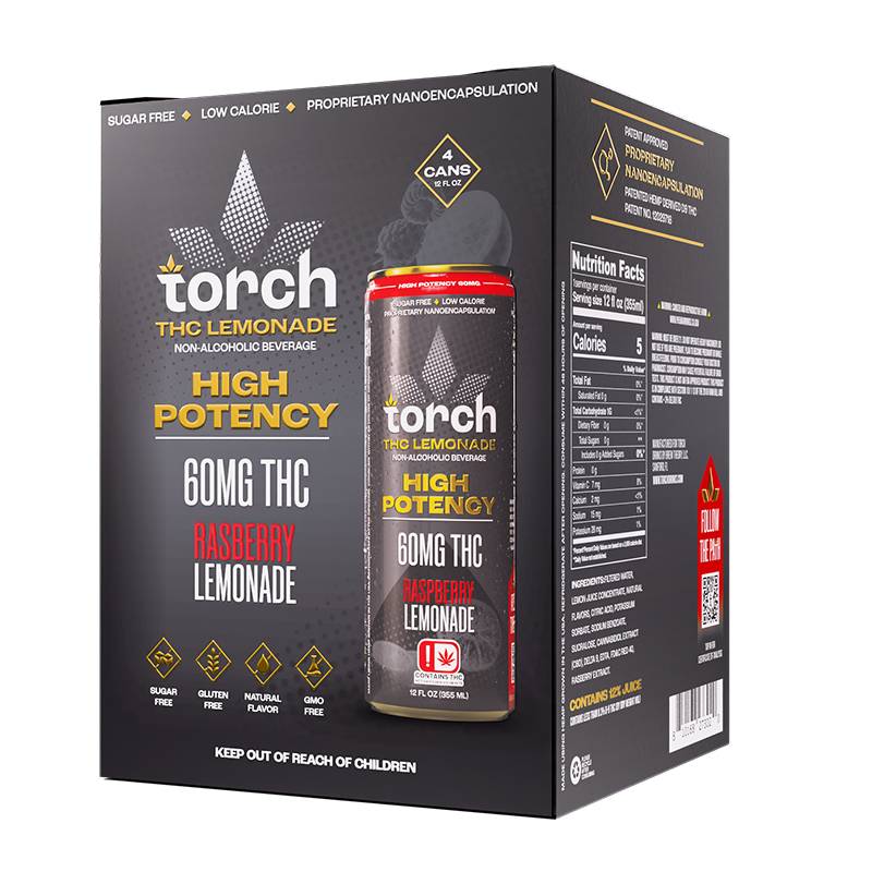 Torch High Potency  | Bebidas Alta Potencia Delta 9 THC 60 mg/pza | 355 ml | 4 pack