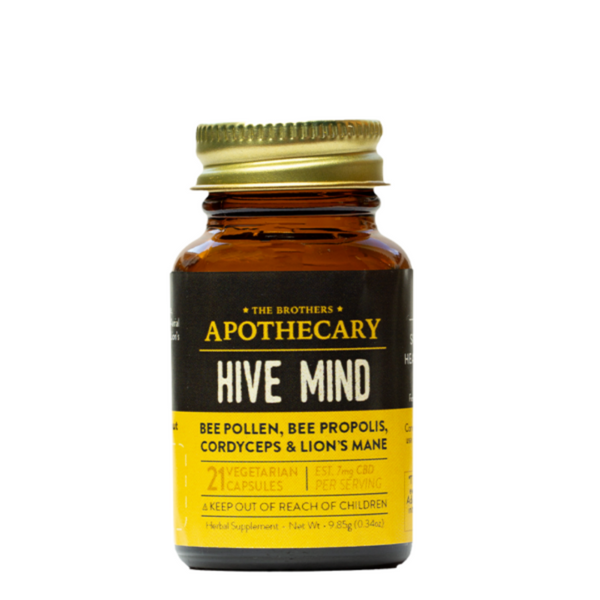 Brothers Apothecary | Hive Mind Cápsulas Polen + Propoleo + Cordyceps + Melena de León | 21 o 84 Cápsulas
