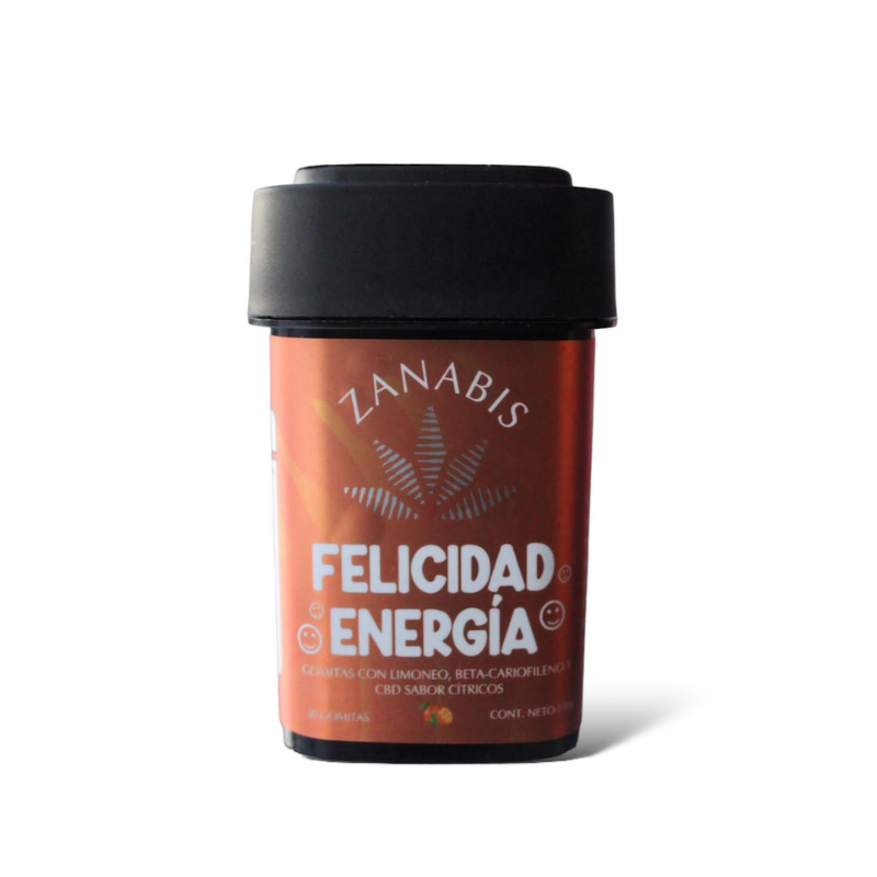 Zanabis  | Gomitas Felicidad, Energia CBD 7 mg/pza + THC 3 mg/pza | 30 piezas