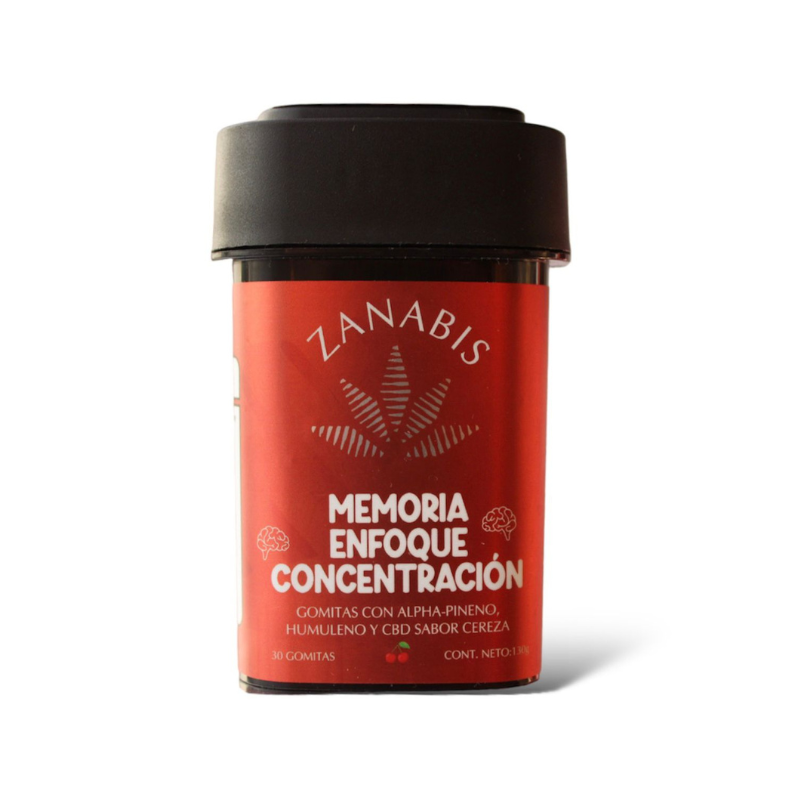 Zanabis | Gomitas Memoria, Enfoque, Concentracion CBD E. Completo 15 mg/pza | 30 piezas