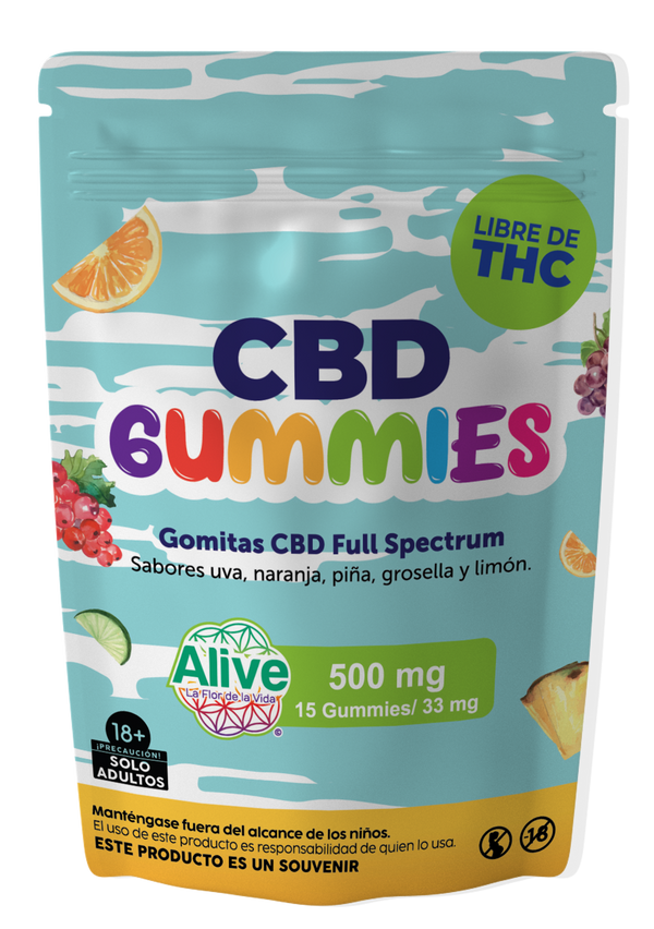 Alive | Gomitas CBD 33 mg/pza | 15 Piezas