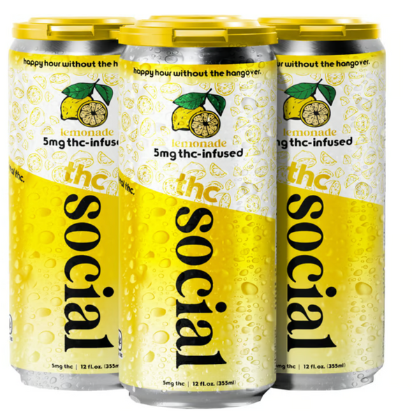 THC Social | Bebida High Seltzer Delta 9 THC 5 mg/pz | 355 ml | 4 pack