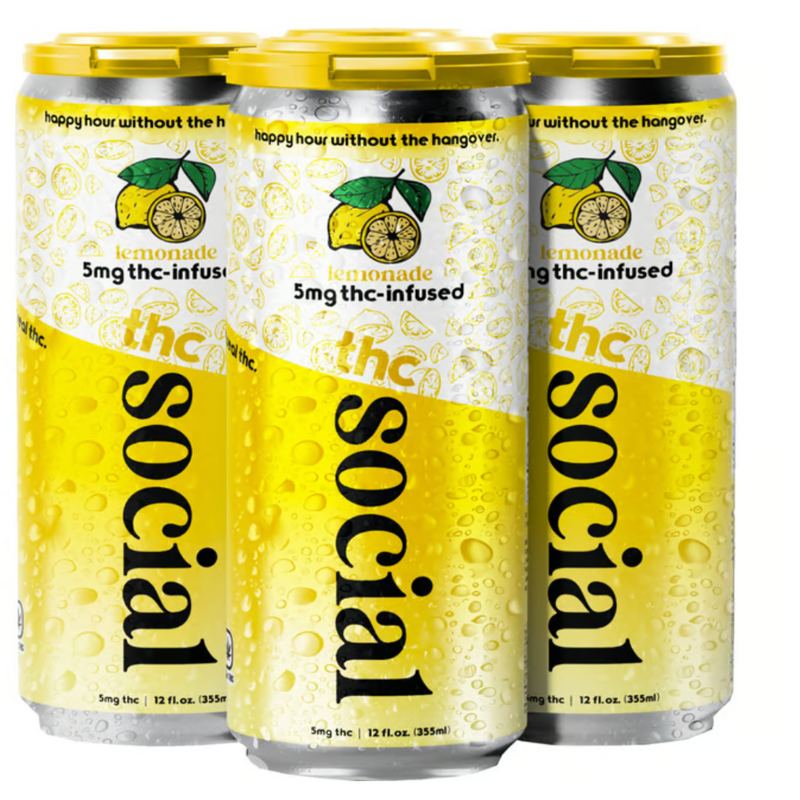 THC Social | Bebida High Seltzer Delta 9 THC 5 mg/pz | 355 ml | 4 pack