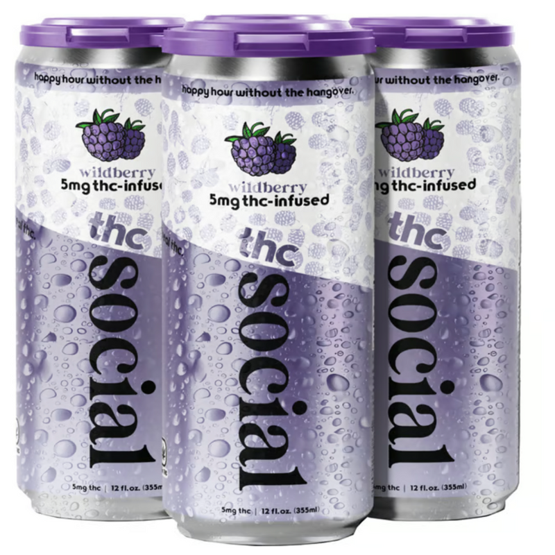 THC Social | Bebida High Seltzer Delta 9 THC 5 mg/pz | 355 ml | 4 pack