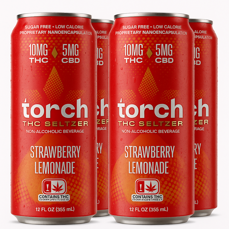 Torch Seltzer | Bebidas Seltzer Delta 9 THC 10 mg/pza + CBD 5 mg/pza | 355 ml/pza | 4 pack