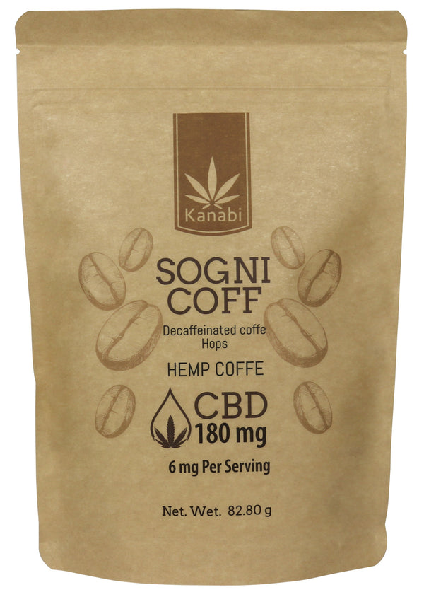 Kanabi  | Café Soluble Descafeinado Sogni Coff CBD 180mg | 82.8 Gramos