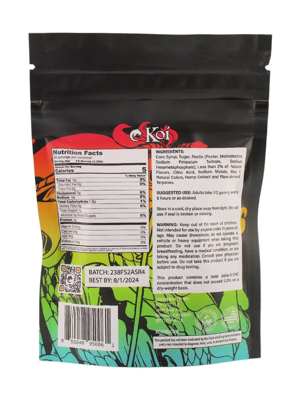 Koi | Gummies | Delta 9 THC 10mg/pz + CBD 20mg/pz | 10 piezas