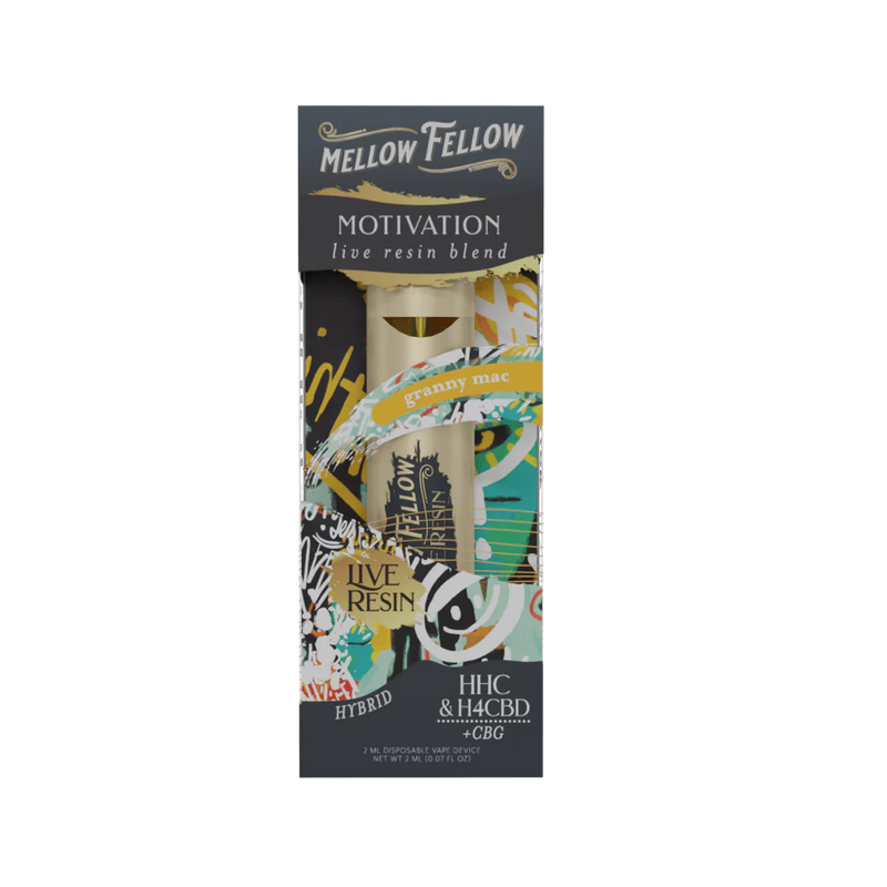 Mellow Fellow | Vape Desechable Live Resin Blend HHC + H4CBD 2000 mg | 2 ml | Pluma de Wax