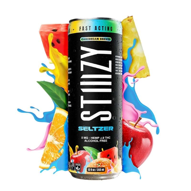 Stiiizy | Bebidas Seltzer Delta 9 THC 5 mg/pza |355 ml/pza | 4 pack