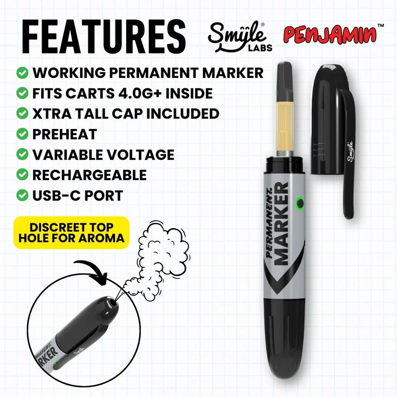 Smyle | Batería para Cartuchos de Wax 510 Penjamin Marker Battery | 1 pieza