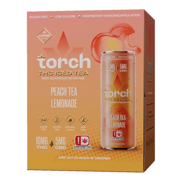 Torch Iced Tea  | Bebidas Té Helado Delta 9 THC 10 mg/pza + CBD 5 mg/pza | 355 ml/pza | 4 pack
