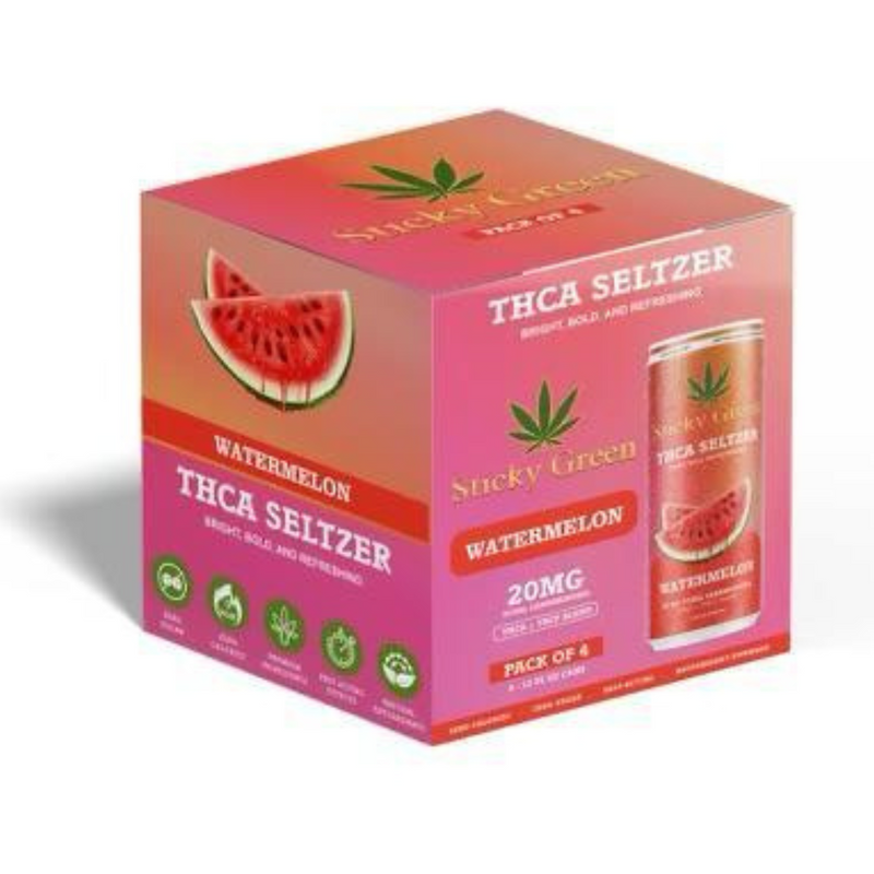 Sticky Green | Bebida High Seltzer THC-A 10 mg/pza + THC-P mg/pza | 355ml/pza | 4 pack