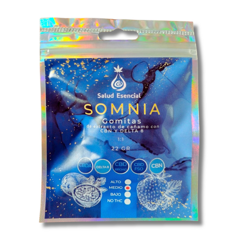 Salud Esencial | Gomitas Somnia Delta 8 THC 20 mg/pza + CBN 20 mg/pza | 11 piezas