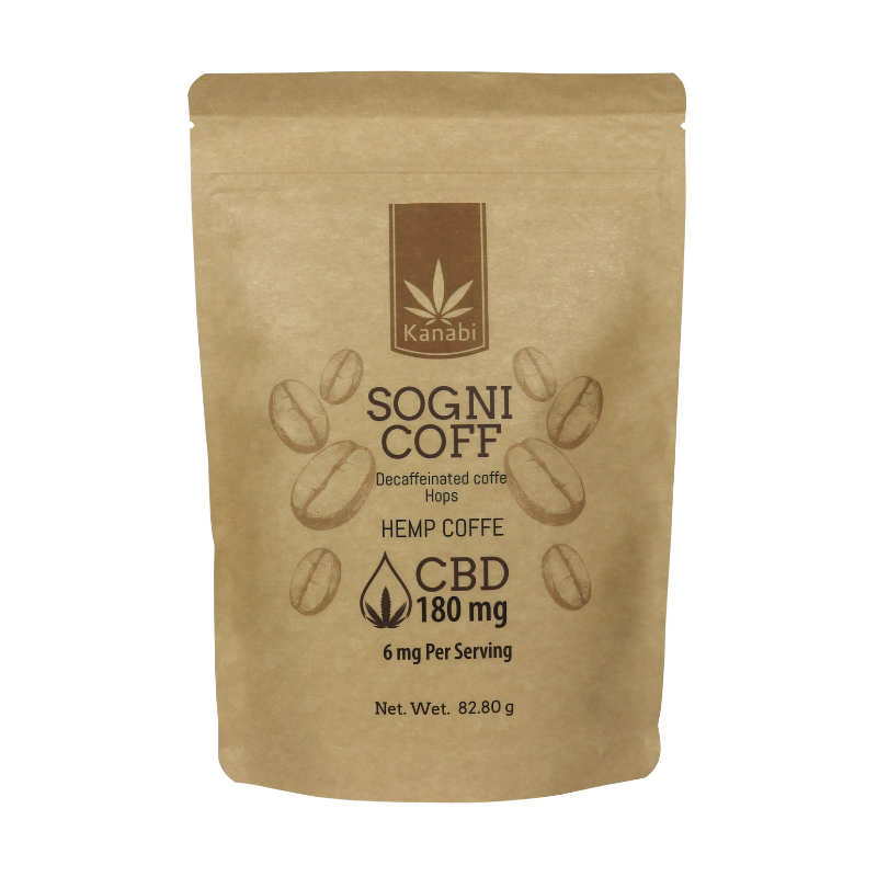 Kanabi  | Café Soluble Descafeinado Sogni Coff CBD 180mg | 82.8 Gramos