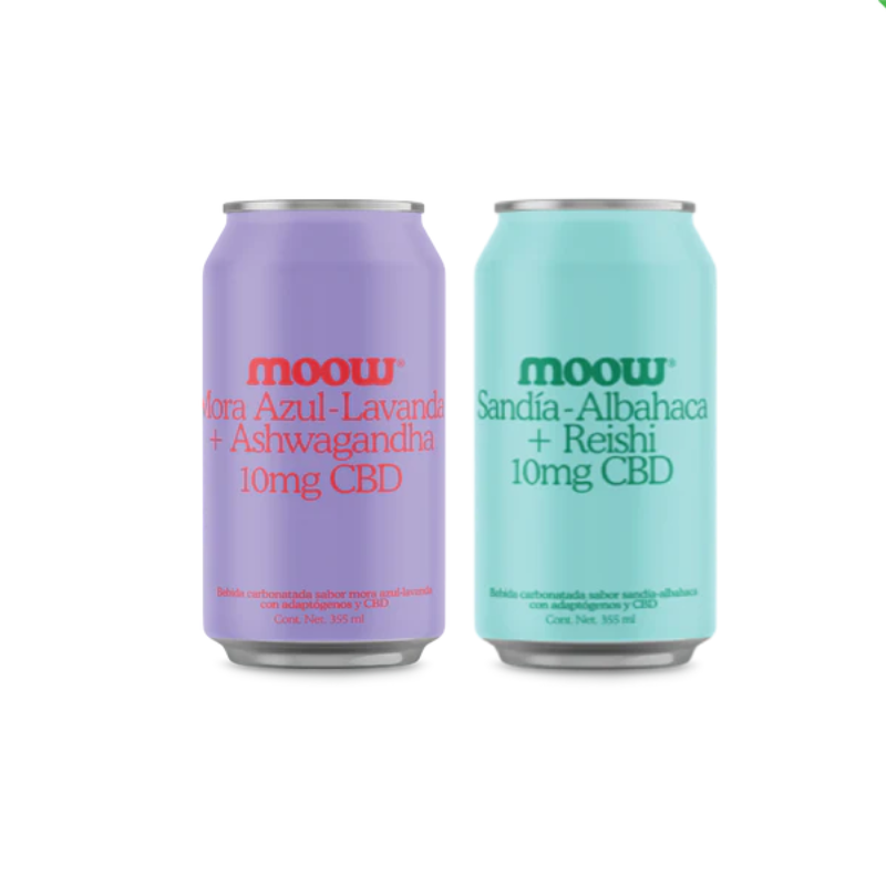Moow | Bebidas Carbonatadas de Adaptógenos 141 mg + CBD 10 mg | 355 ml