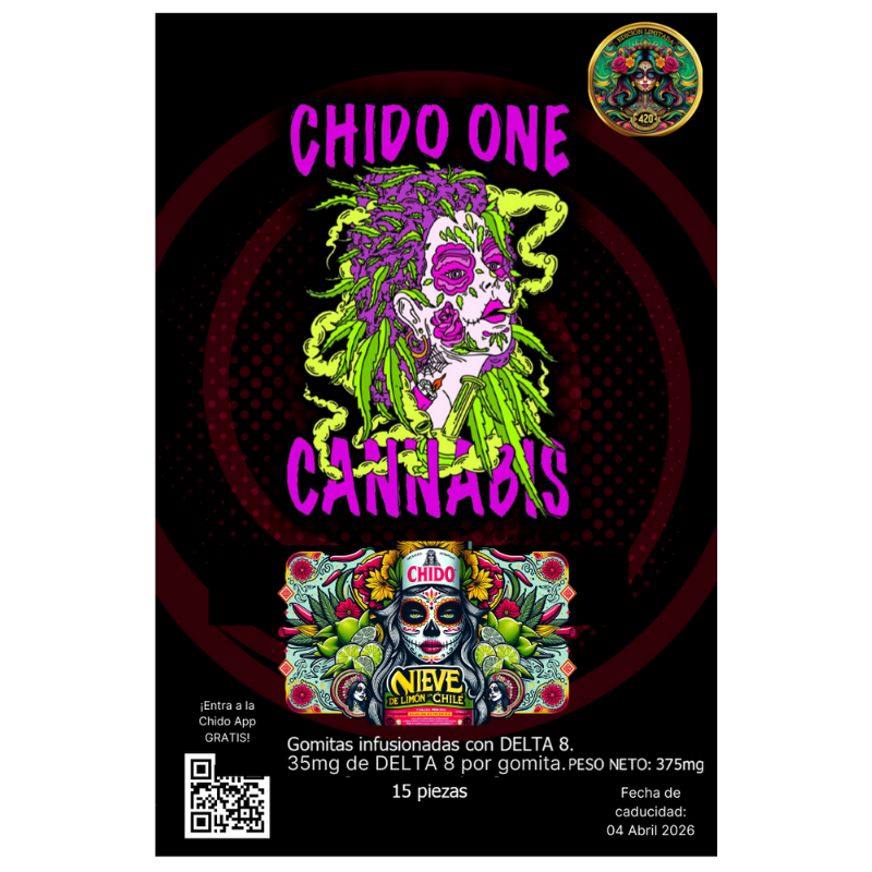 Chido One Cannabis | Gomitas Delta 8 THC 25 mg/pza | 2 ó 15 piezas