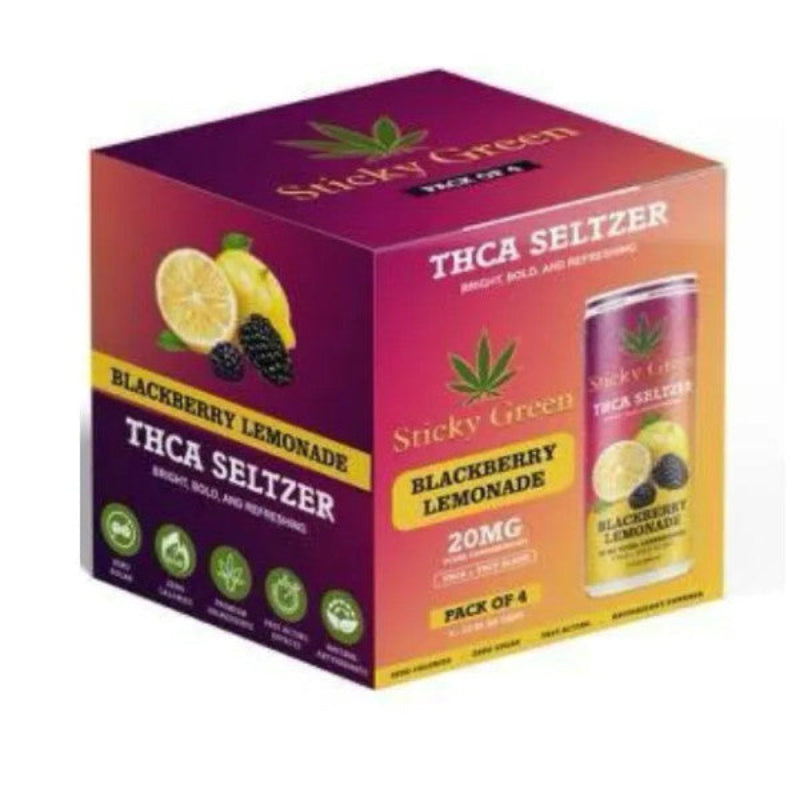 Sticky Green | Bebida High Seltzer THC-A 10 mg/pza + THC-P mg/pza | 355ml/pza | 4 pack