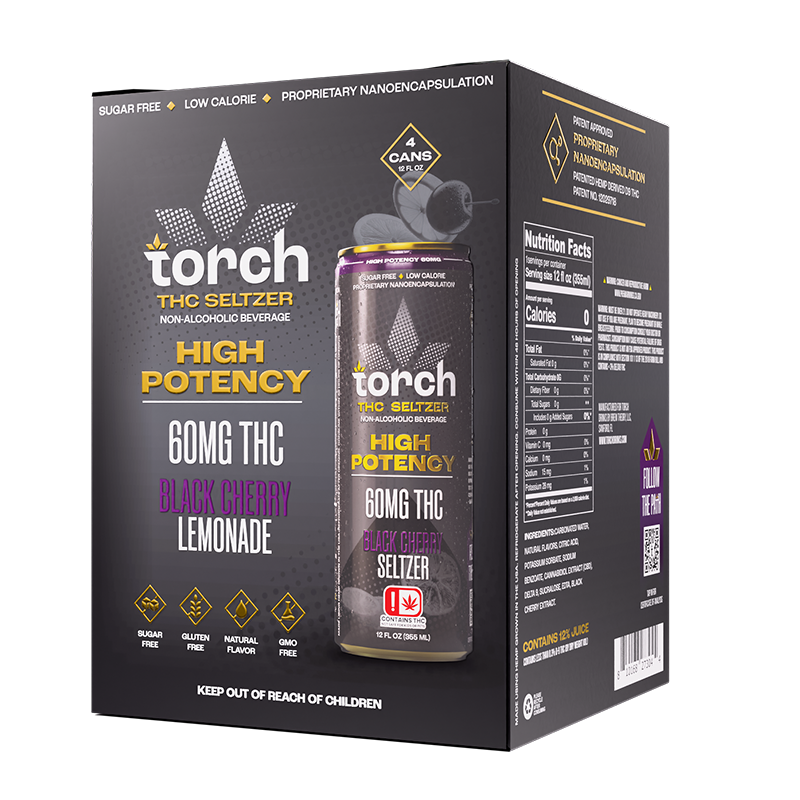 Torch High Potency  | Bebidas Alta Potencia Delta 9 THC 60 mg/pza | 355 ml | 4 pack