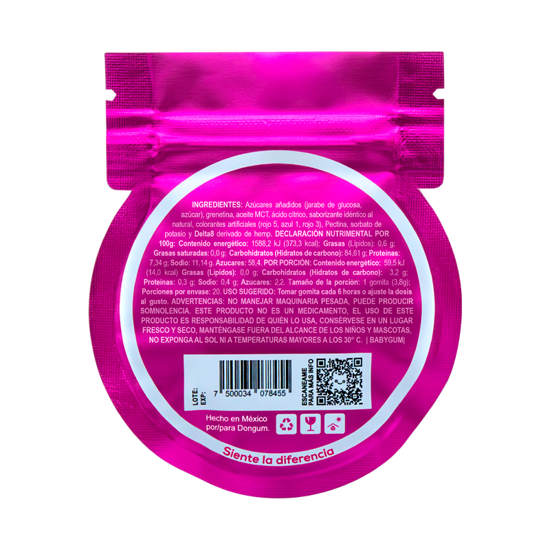 DonGum | Gomitas BabyGum Delta 8 THC 25 mg/pza | 5 piezas