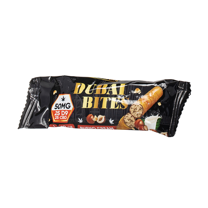 Dubai Bites | Galletas Delta 9 THC 25 mg/pza + CBD 25 mg/pza | 2 piezas