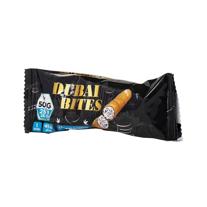 Dubai Bites | Galletas Delta 9 THC 25 mg/pza + CBD 25 mg/pza | 2 piezas