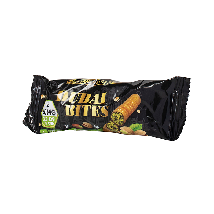 Dubai Bites | Galletas Delta 9 THC 25 mg/pza + CBD 25 mg/pza | 2 piezas