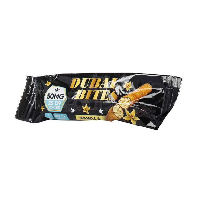 Dubai Bites | Galletas Delta 9 THC 25 mg/pza + CBD 25 mg/pza | 2 piezas