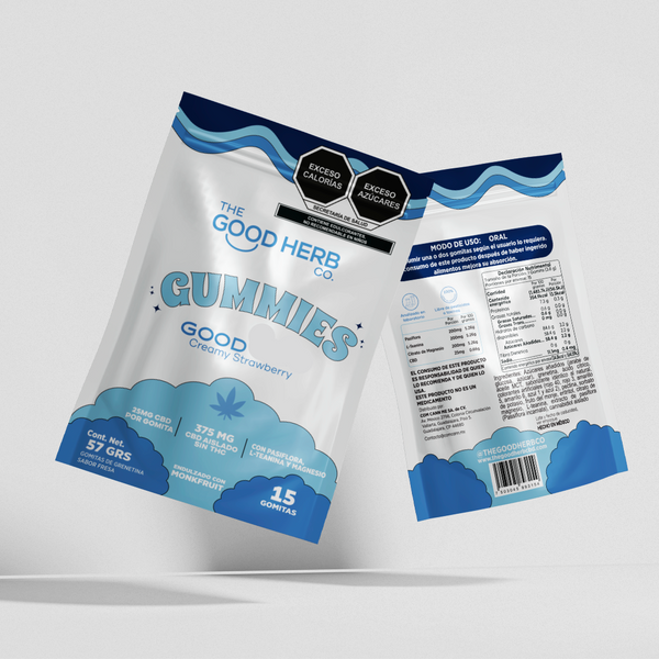 The Good Herb Co.  | Gomitas CBD E. Aislado 25 mg/pza + Pasiflora + L-Teanina + Magnesio | 5 o 15 Piezas