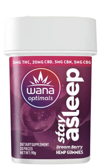 Wana | Gomitas Stay Sleep THC 5 mg/pza + CBD 20 mg/pza | 20 piezas