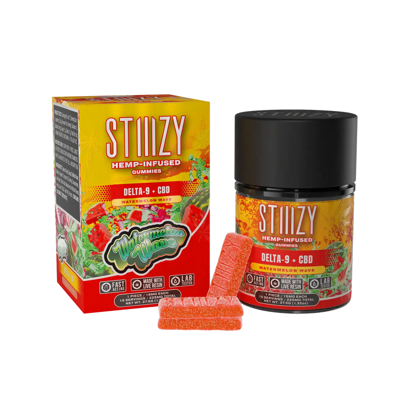 Stiiizy | Gomitas Delta 9 THC 5 mg/pza + CBD 5 mg/pza | 15 piezas
