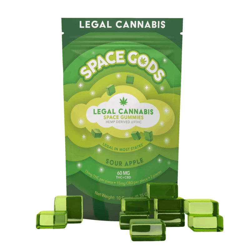 Space Gods | Gomitas Delta 9 THC 15 mg/pza + CBD 15 mg/pza | 2 ó 10 piezas