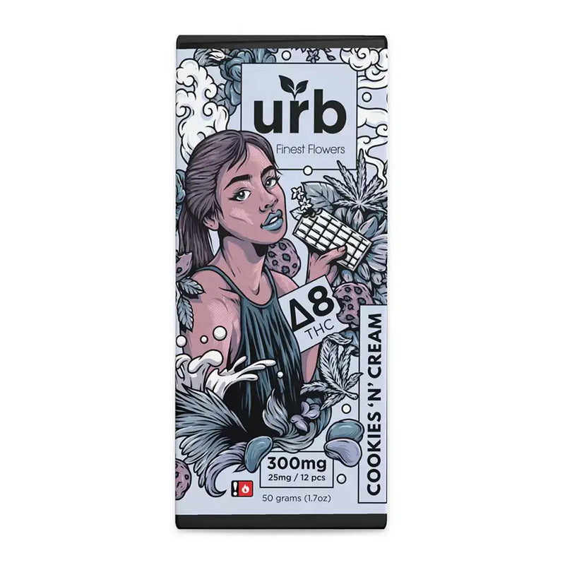 Urb | Barra de Choocolate Delta 8 THC 300 mg/pza | 50gr