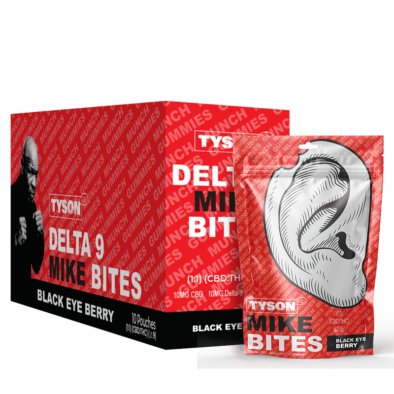Tyson | Gomitas Mike Bites Delta 9 THC 10 mg/pza + CBD 10 mg/pza | 20 piezas