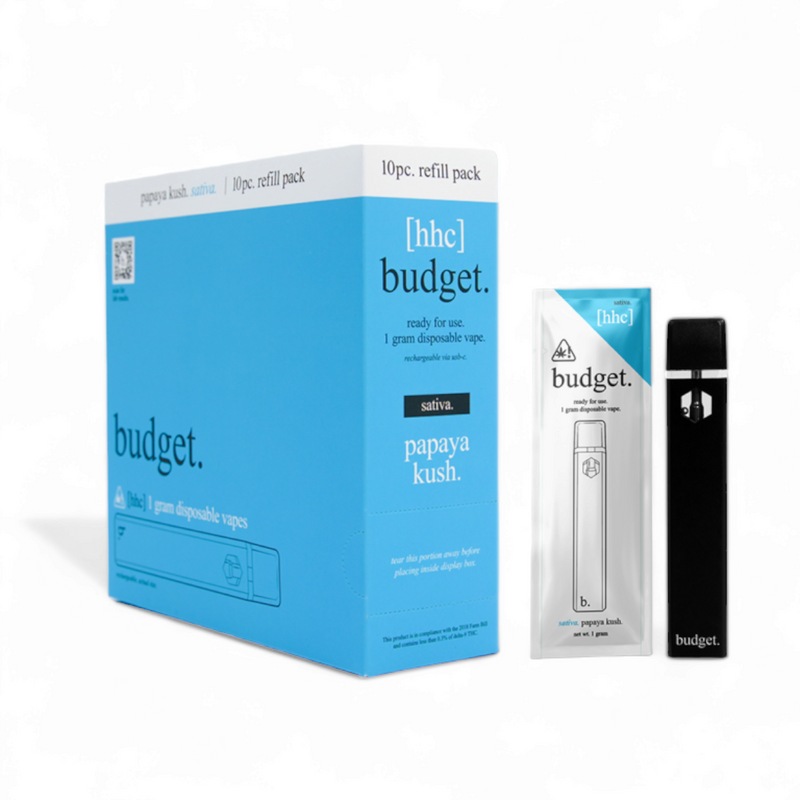 Budget | Vape Desechable HHC 1000 mg | 1 ml | Pluma de Wax