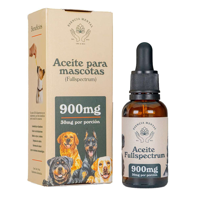 Esencia Mental | Aceite CBD para Mascotas 300 ó 600 mg | 30 ml