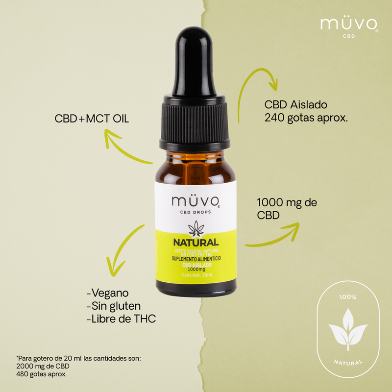 Müvo CBD | Aceite CBD E. Aislado 1000 mg | 10 ml