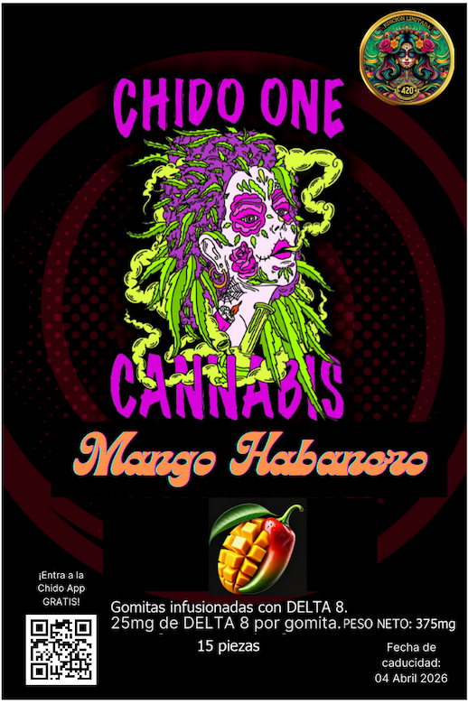 Chido One Cannabis | Gomitas Delta 8 THC 25 mg/pza | 2 ó 15 piezas