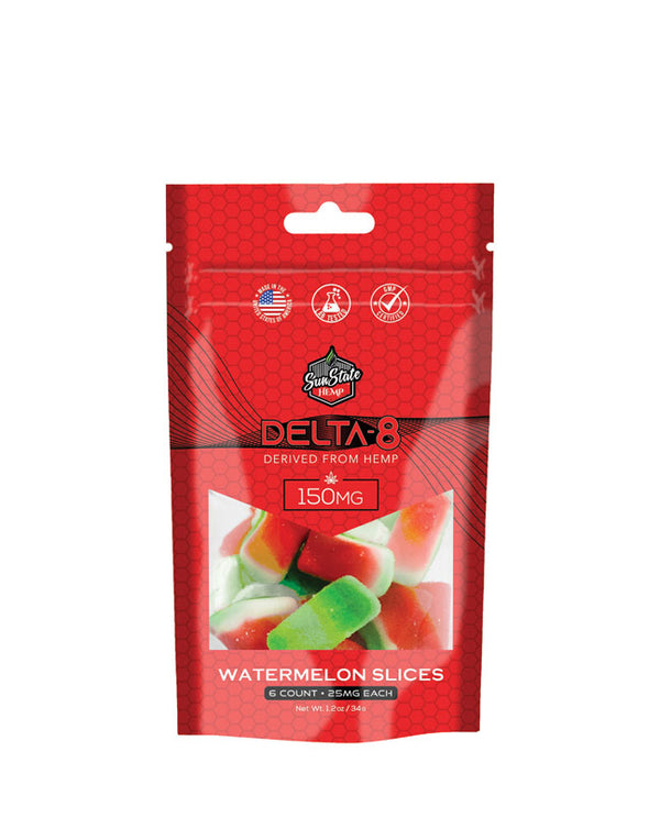SunState Hemp | Gomitas Watermelon | Delta 8 THC 25 mg/pza | 6 o 30 piezas