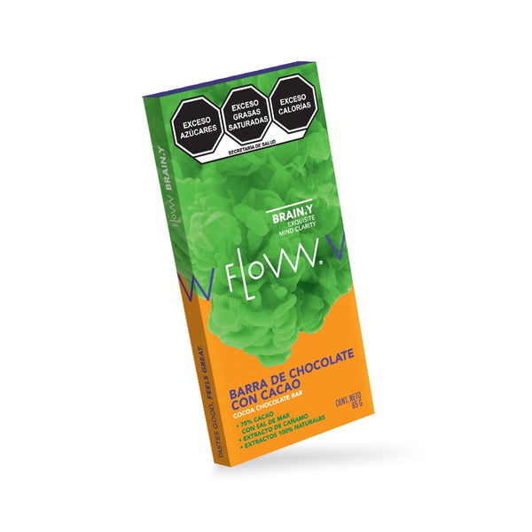Flow | Barra de Chocolate BRAIN.Y CBD 120 mg/pza + Delta 9 THC 60 mg/pza | 65 gr