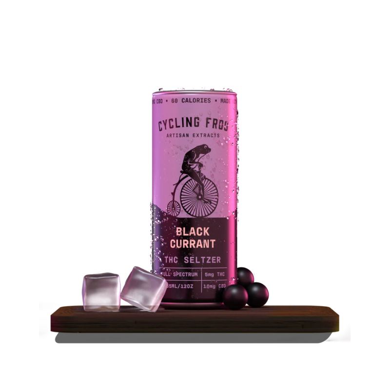 Cycling Frog | Seltzer Wild Cherry, Black Currant | THC (5mg/pza) + CBD Espectro Completo (10mg/pza) | 6 piezas (355ml/pza)