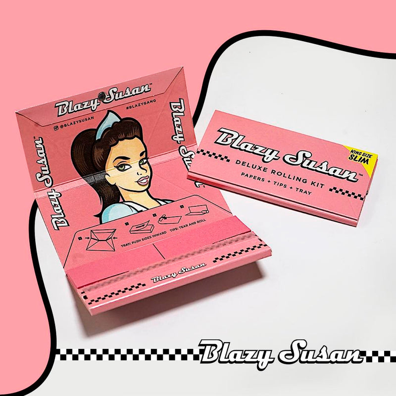 Blazy Susan | Deluxe Rolling Kit 32 Papeles King Size + Filtros + Charola Integrada | 1 pieza